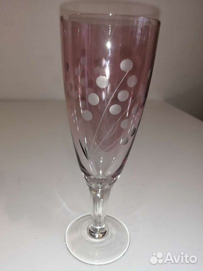 Бокалы фужеры марганцевое стекло колоски