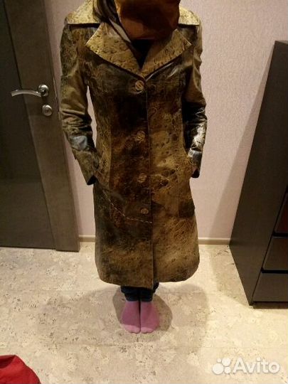 Плащ кожанный