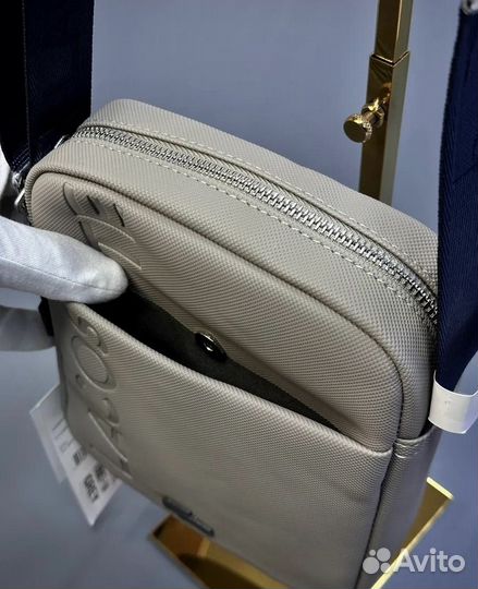 Сумка Lacoste мужская через плечо бежевая новая