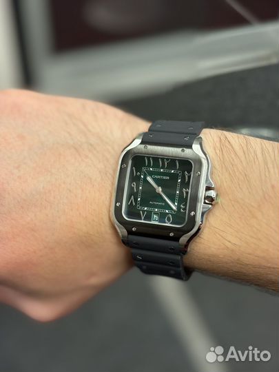 Часы cartier мужские arabic green dial