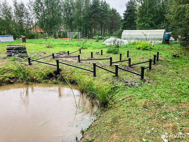 Винтовые сваи 108 с монтажом, свайный фундамент