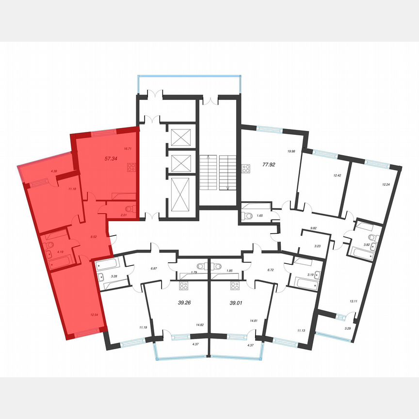 2-к. квартира, 59,5 м², 20/22 эт.