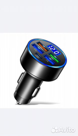 Зарядное устройство 4 USB + PD Type-C и вольтметр