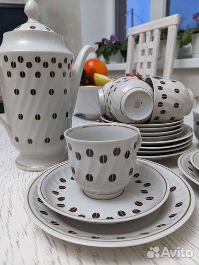 Рижский кофейный сервиз 21 предмет новый