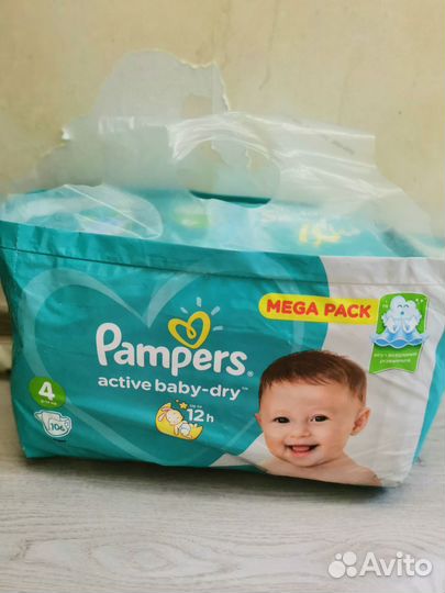 Подгузники pampers active baby dry 4 106