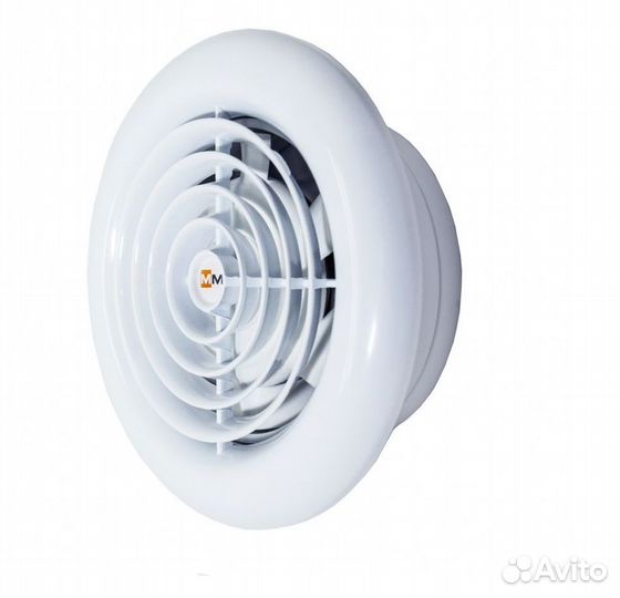 Круглый белый вытяжной вентилятор с обратным клапа