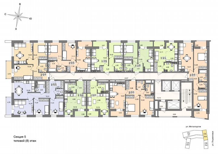 2-к. квартира, 51,2 м², 19/26 эт.