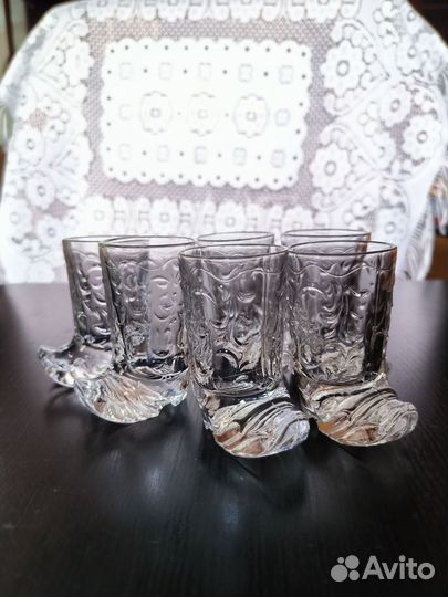 Стопка хрустальная сапожок, набор 6шт