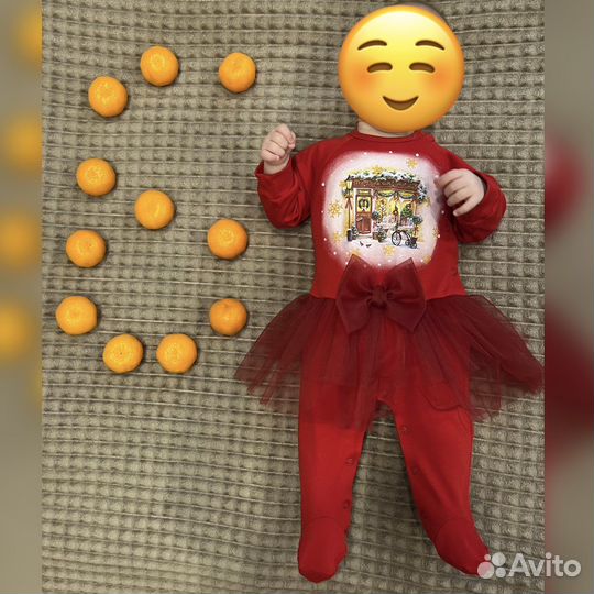 Новогодний комбинезон для девочки 68-74