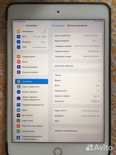 iPad mini 5 64gb wifi