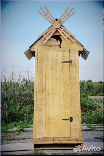 Дачный туалет с декором и установкой абг 063
