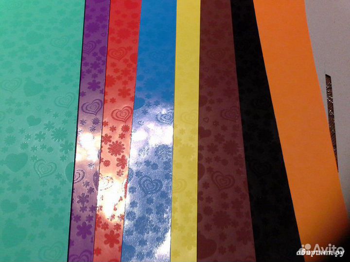 Цветная бумага А4 с глянцем 