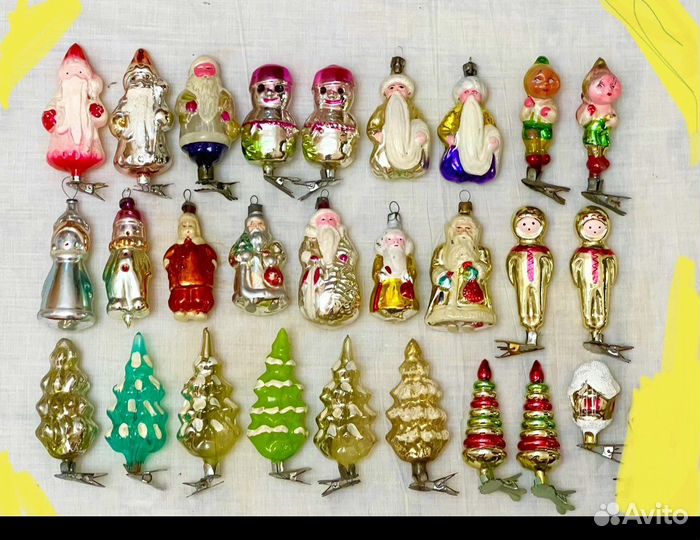 Елочные игрушки на прищепке СССР