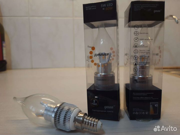 Светодиодные лампы с диммером gauss e14