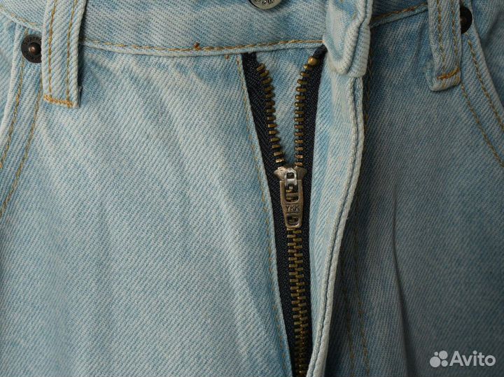 Шорты широкие джинсовые багги голубые