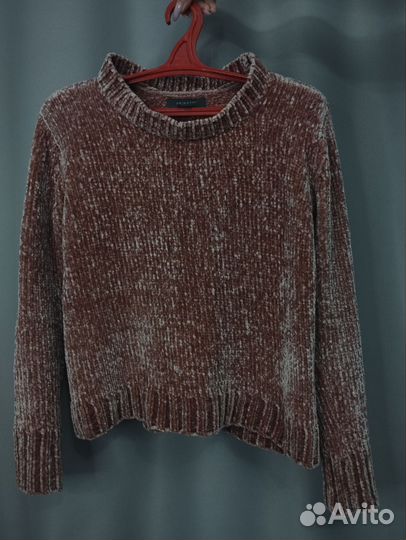 Розовый свитер велюр (плюшевая пряжа)