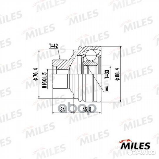 ШРУС miles GA20034 ШРУС audi A4/A5/Q5 1.8-3.2 0