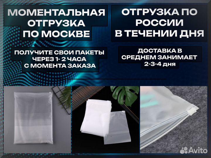 Зип пакеты с бегунком с нанесением логотипа для маркетплейсов 25х30