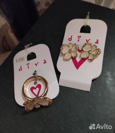 Комплект серьги+кольцо