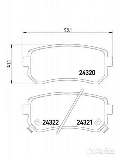 Textar 2432001 2432001 колодки дисковые задние Hyu