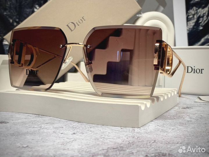 Очки Dior золотые женские