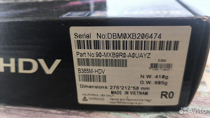 Материнская плата ASRock B365M-HDV 1151v2