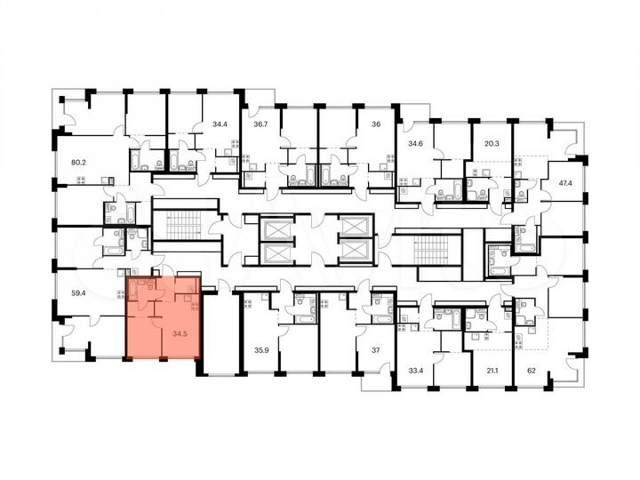 1-к. квартира, 34,5 м², 17/32 эт.