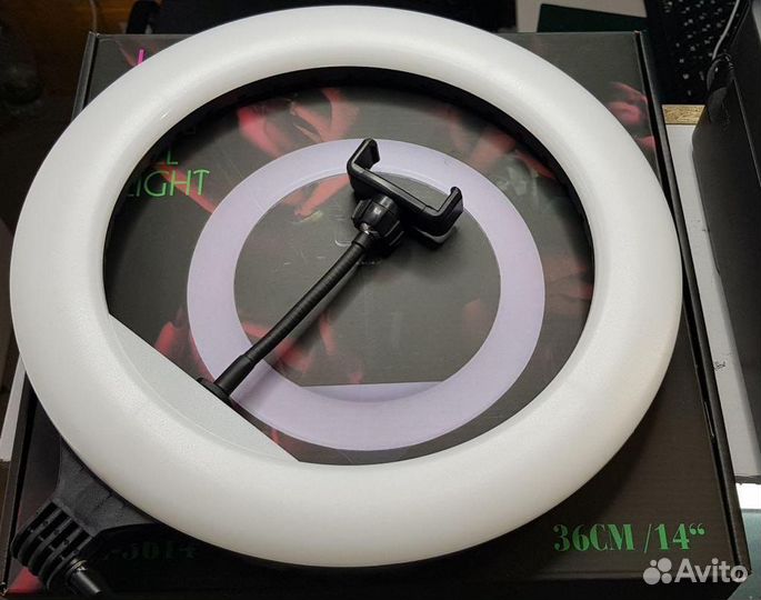 Кольцевая лампа 36см мощная