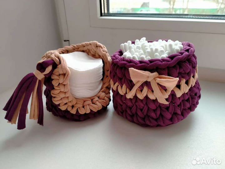 Корзины из трикотажной пряжи