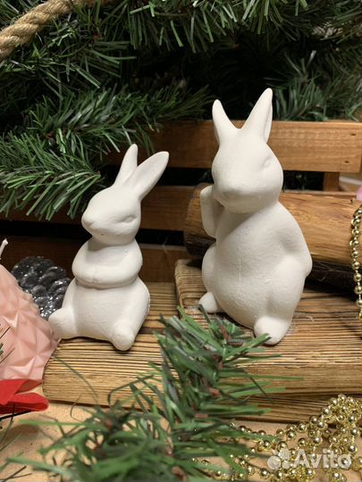 Гипсовые зайки новый год