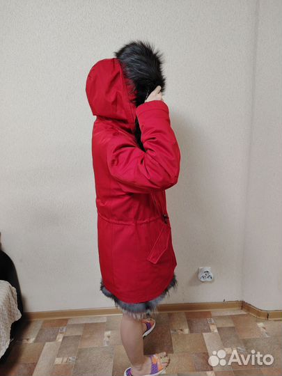 Парка с натуральным мехом 46 48