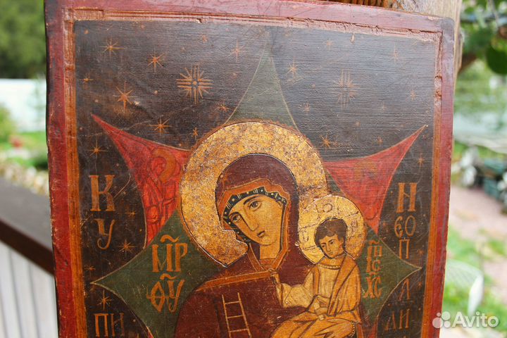 Старая икона Неопалимая Купина Север 33*24