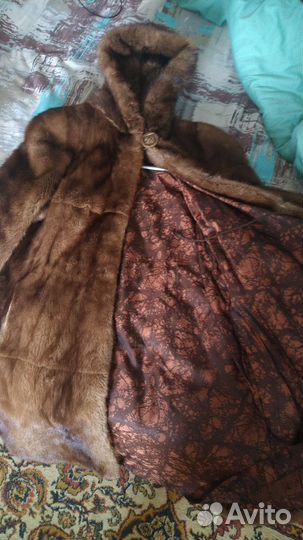 Полушубок из норки с капюшоном 46-48