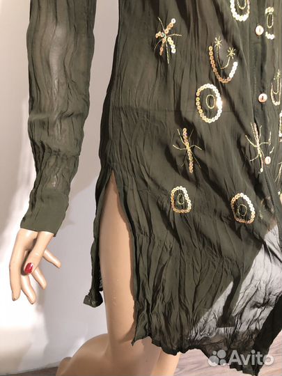 Рубашка туника зелёная