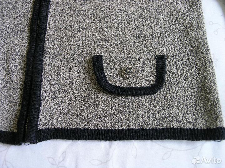 Кофта короткая букле черно-бежевый винтаж