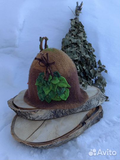 Шапка для бани валяная 100% шерсть