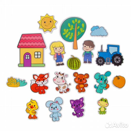 Набор 18 мягких стикеров для купания Жирафики Ферм