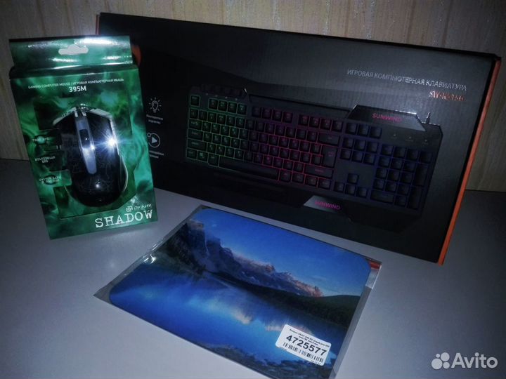 Новый Набор Клавиатура Мышь Коврик SW-Led Gaming