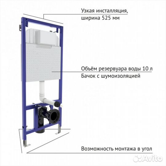 Инсталляция для подвесного унитаза berges novum с