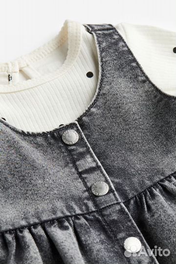 Новый комплект, лонгслив и сарафан hm 68 74 92