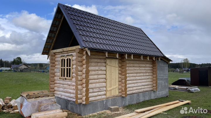 Сруб бани 6x3 с5 стеной