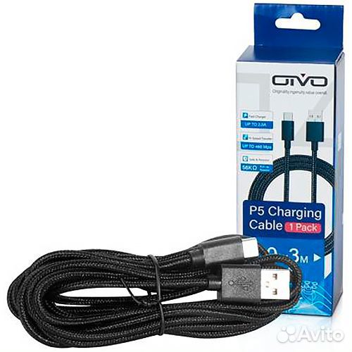 USB-кабель oivo для геймпадов PS5 (IV-5229) (3 м.)