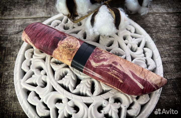 Северный Нож с деревянным чехлом из дамаска