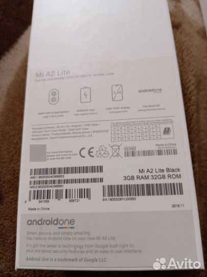 Xiaomi Mi A2 Lite Android One, 3/32 ГБ