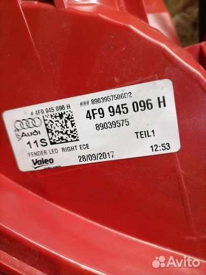 Фонарь правый Audi A6 C6 wagon dorest