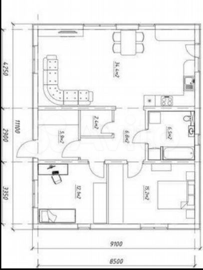 Дом 140 м² на участке 5 сот.