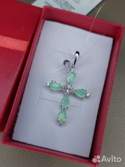 Крупная Серебряная подвеска с камнем