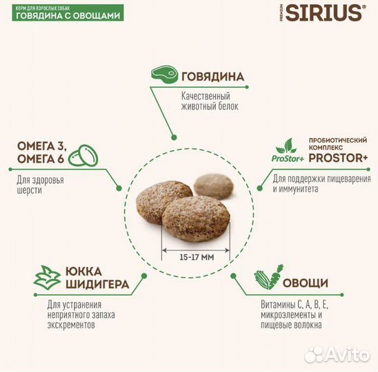 Сухой корм Сириус 20 кг