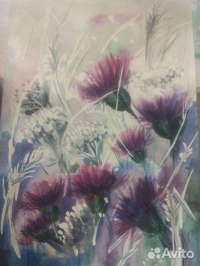 Картина акварель интерьерная