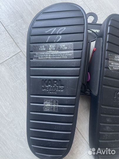 Продам шлепки karl lagerfeld. Размер 10 us